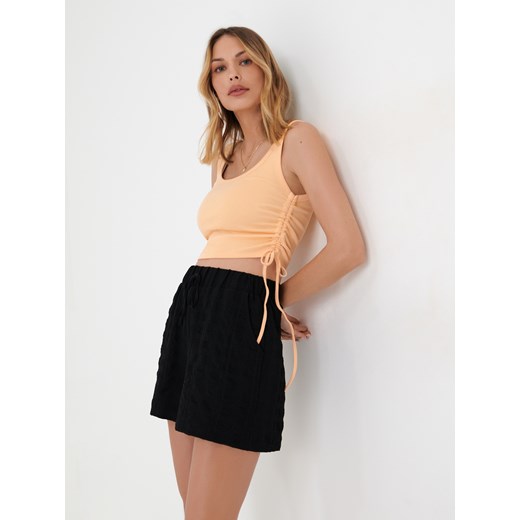 Sinsay - Crop top z wiązaniem - Pomarańczowy Sinsay XXS Sinsay