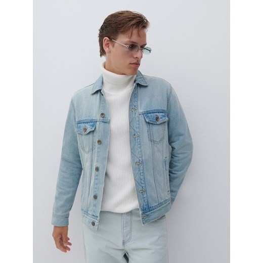 Reserved - Jeansowa kurtka z kieszeniami - Niebieski Reserved XXL promocyjna cena Reserved