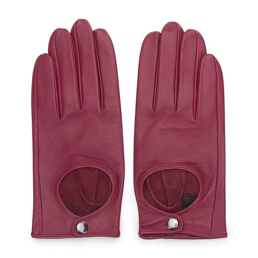 Damskie rękawiczki skórzane samochodowe klasyczne karminowe ze sklepu WITTCHEN w kategorii Rękawiczki damskie - zdjęcie 133503001