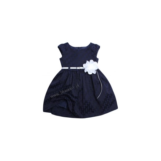Granatowa sukienka w delikatne groszki 74 - 152 Nela blumore-pl czarny dziecięce