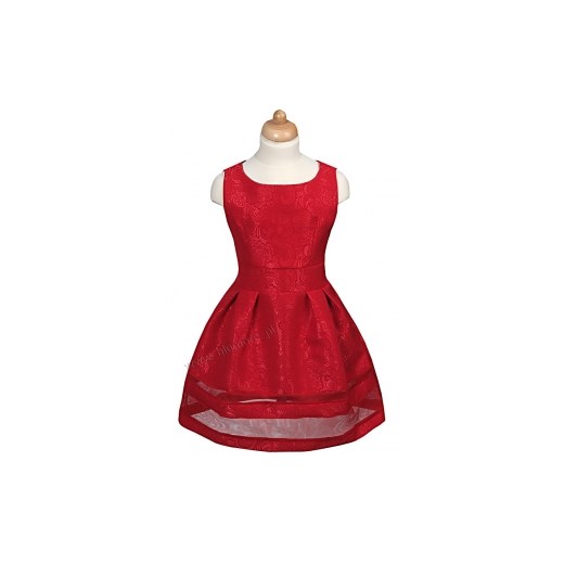 Śliczna prosta czerwona sukienka 110 - 152 Lawinia blumore-pl czerwony jednoplaczaste