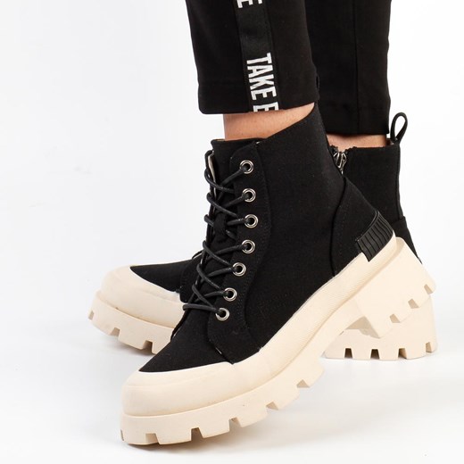 Czarne wiosenne botki damskie, trapery DiA 13307 Suzana.pl 40 okazja SUZANA2