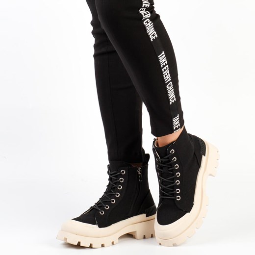 Czarne wiosenne botki damskie, trapery DiA 13307 Suzana.pl 40 promocja SUZANA2