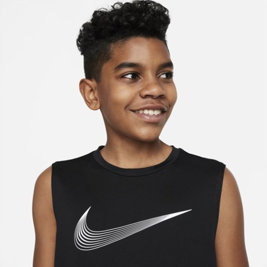 Koszulka treningowa dla dużych dzieci (chłopców) Nike Dri-FIT - Czerń Nike XS Nike poland