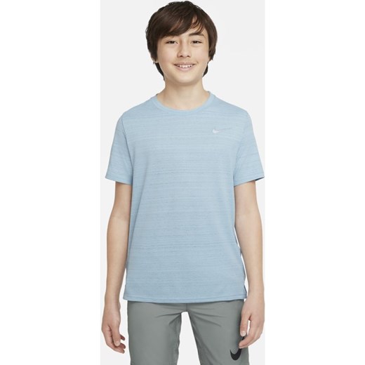 Koszulka treningowa dla dużych dzieci (chłopców) Nike Dri-FIT Miler - Niebieski Nike XL Nike poland