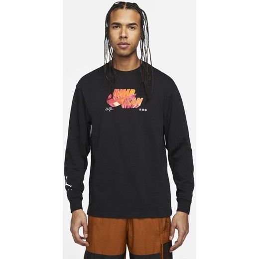 Męski T-shirt z długim rękawem Jordan Jumpman - Czerń Jordan M Nike poland