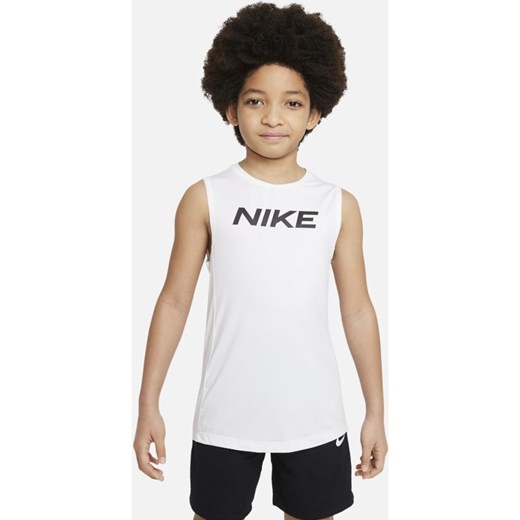 Koszulka bez rękawów dla dużych dzieci (chłopców) Nike Pro - Biel Nike XL Nike poland
