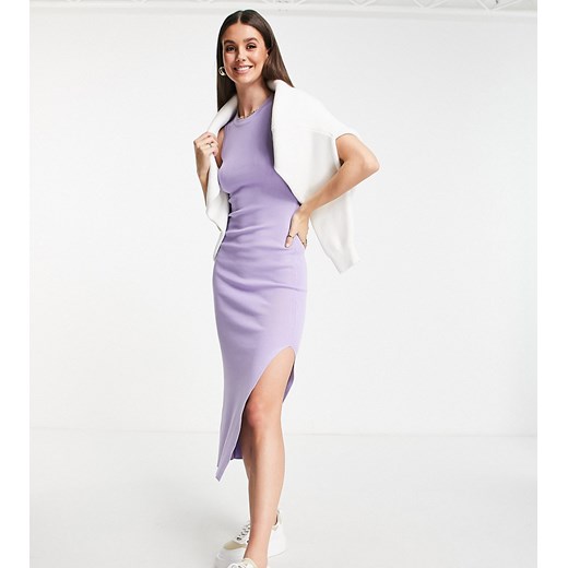ASOS DESIGN Tall – Liliowa sukienka midi o fasonie bokserki-Fioletowy 48 Asos Poland