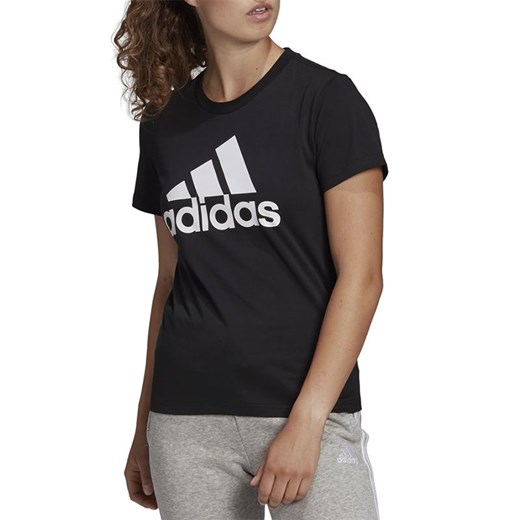 Koszulka adidas Loungewear Essentials Logo Tee GL0722 - czarna ze sklepu streetstyle24.pl w kategorii Bluzki damskie - zdjęcie 133661693