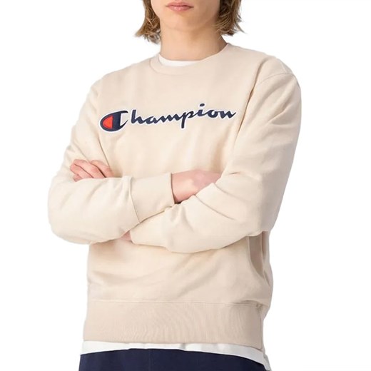 Bluza Champion Embroidered Script Logo Sweatshirt 217061-YS015 - beżowa ze sklepu streetstyle24.pl w kategorii Bluzy męskie - zdjęcie 133663570
