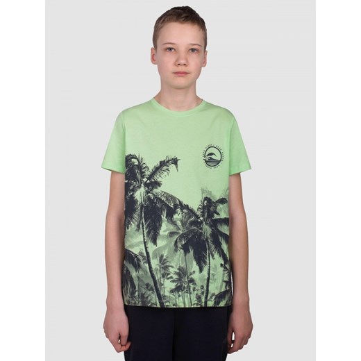 Koszulka Chłopięca 4F Sportowa Bawełniana T-Shirt Zielony 134 darcet