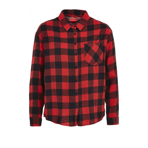 Oversize checkered shirt terranova czerwony flanelowe