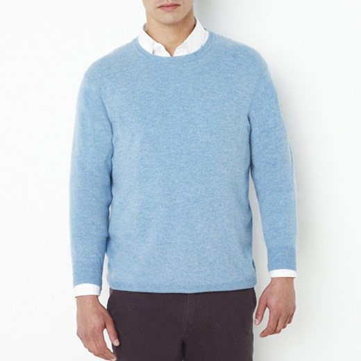 Sweter z okrągłym dekoltem, wełna merino/kaszmir la-redoute-pl niebieski kaszmir