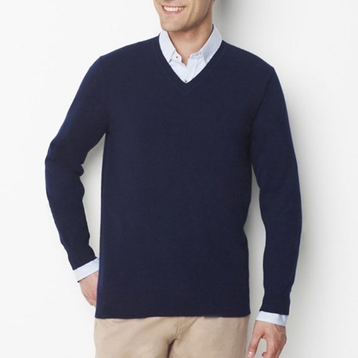Sweter z dekoltem w kształcie litery „V”, 100% wełny kaszmirowej la-redoute-pl czarny ciepłe