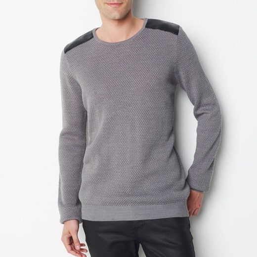 Sweter z okrągłym dekoltem la-redoute-pl szary akryl