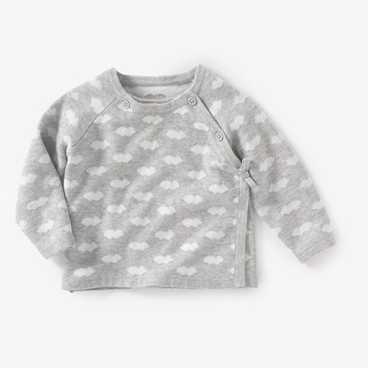 Koszulka z długim rękawem w chmurki la-redoute-pl bialy abstrakcyjne wzory