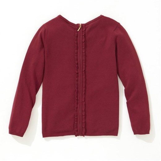 Sweter z zamkiem z tyłu la-redoute-pl czerwony bawełniane