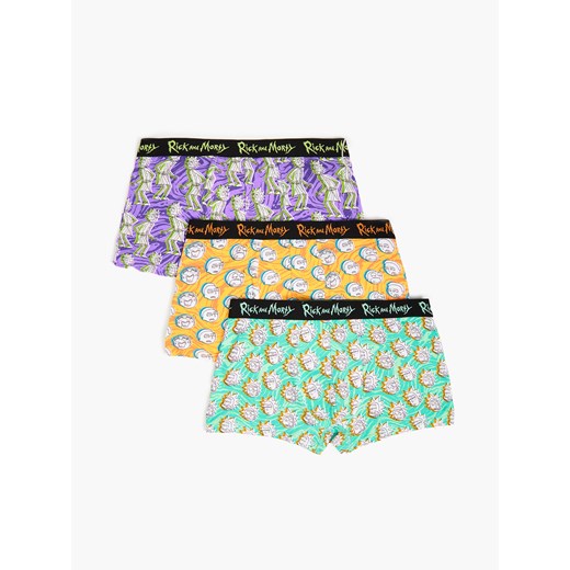 Cropp - Kolorowe bokserki Rick i Morty 3 pack - Niebieski Cropp M Cropp