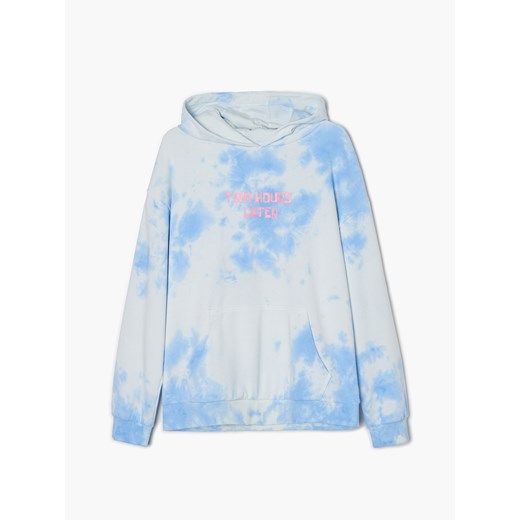Cropp - Bluza z kapturem tie-dye SpongeBob - Turkusowy Cropp XL Cropp