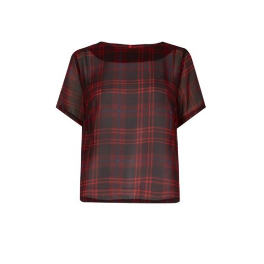 Cameo Rose Red Check Boxy T-Shirt newlook brazowy t-shirty