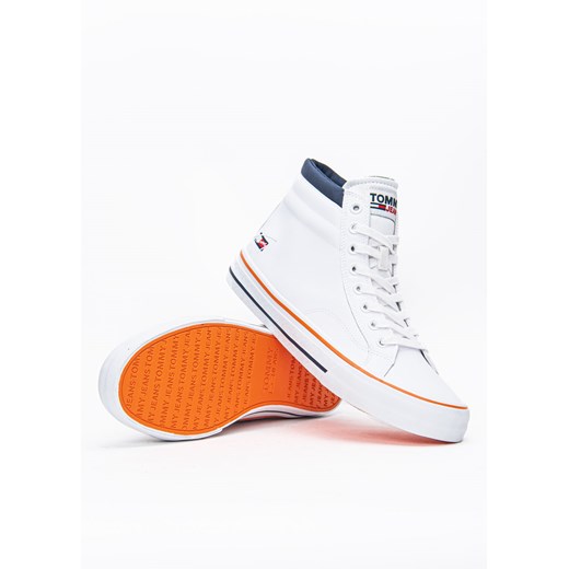 Sneakersy męskie Tommy Jeans Long Lace Midcut Leather Tjm (EM0EM00803-YBR) Tommy Jeans 43 Sneaker Peeker