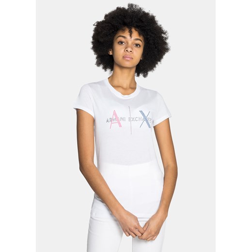 Koszulka damska biała Armani Exchange Slim Fit 6KYTGU YJW1Z 1000 Armani Exchange S Sneaker Peeker
