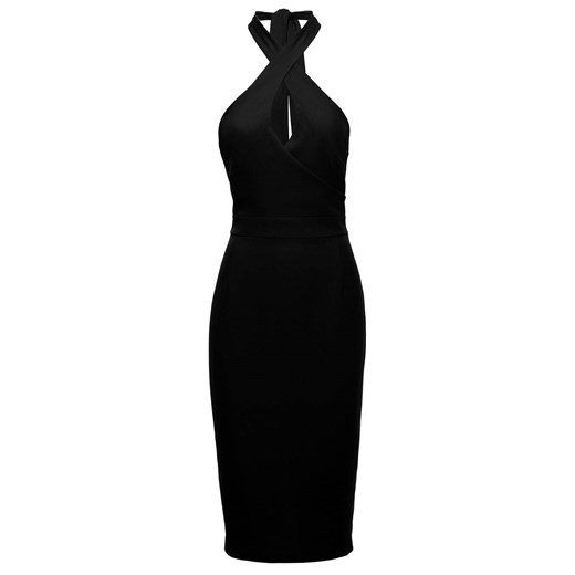 Elegancka sukienka tuba midi bez pleców czarna Makover XL Sukienki.shop
