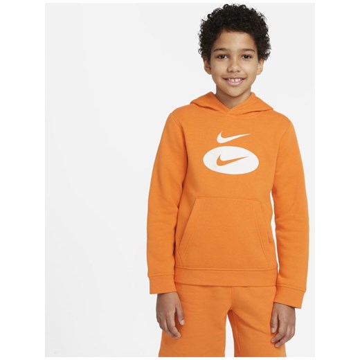 Bluza z kapturem dla dużych dzieci (chłopców) Nike Sportswear - Pomarańczowy Nike M Nike poland