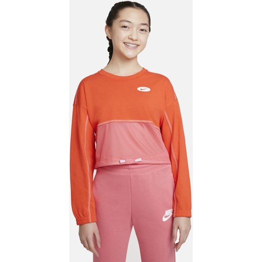 Bluza dla dużych dzieci (dziewcząt) Nike Sportswear Icon Clash - Pomarańczowy Nike M wyprzedaż Nike poland