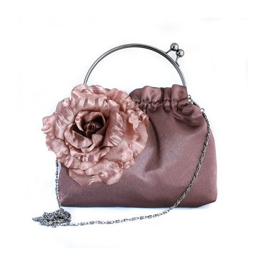 Romantyczna torebka z różą trendsetterka-com brazowy kwiatowy