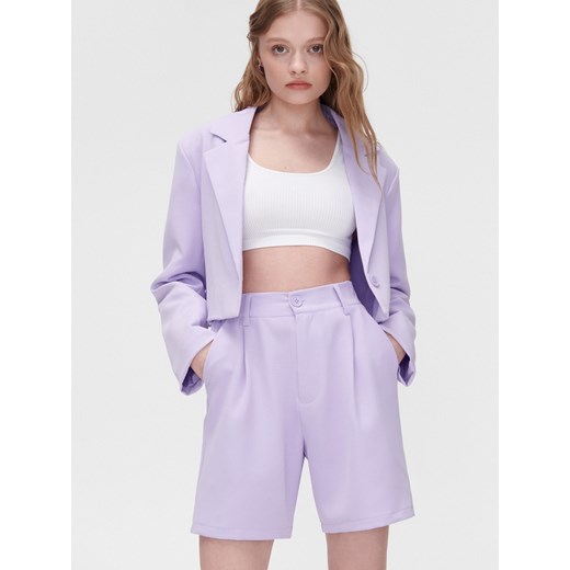 Cropp - Fioletowe bermudy - Fioletowy Cropp 40 Cropp