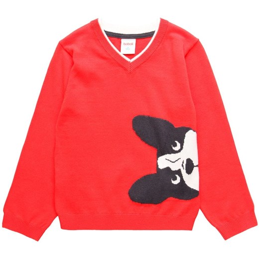 Boboli sweter chłopięcy z buldogiem 734341 czerwony 104 Boboli 122 Mall