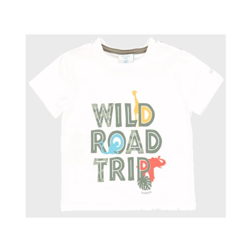 Boboli koszulka chłopięca z bio bawełny Born To Be Wild 334055 kremowa 68 Boboli 68 Mall