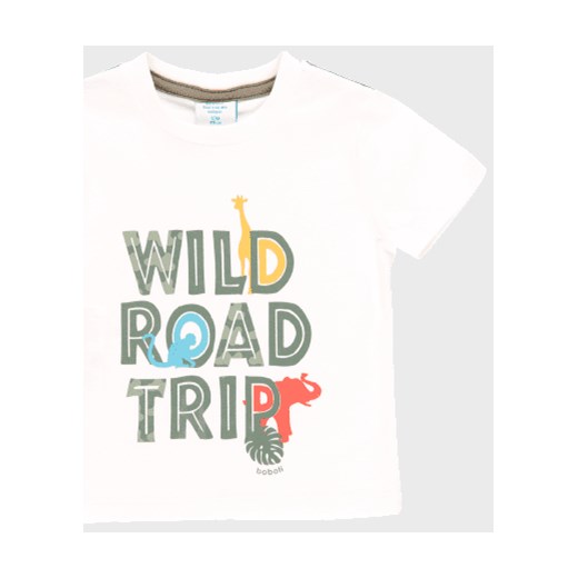 Boboli koszulka chłopięca z bio bawełny Born To Be Wild 334055 kremowa 68 Boboli 86 Mall