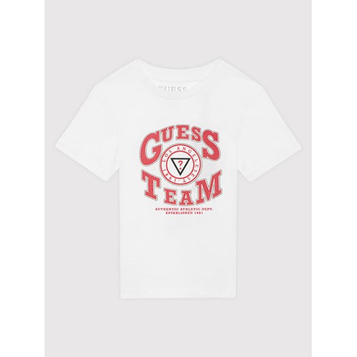 T-Shirt N1YI16 K8HM0 Biały Regular Fit Guess 6Y okazyjna cena MODIVO