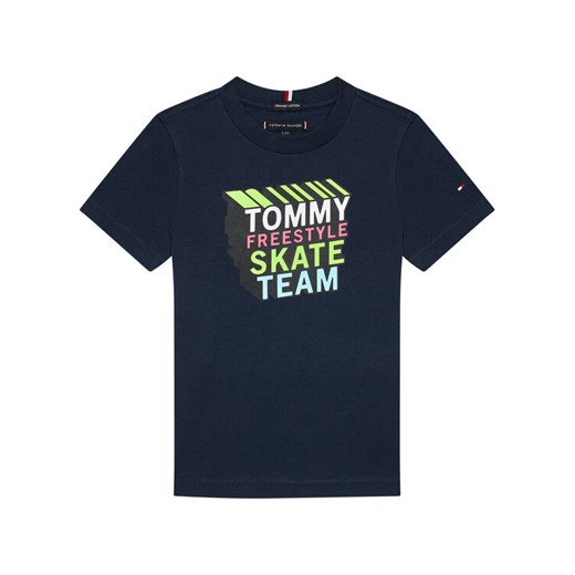 T-Shirt Cool Logo KB0KB06520 D Granatowy Regular Fit Tommy Hilfiger 12Y wyprzedaż MODIVO