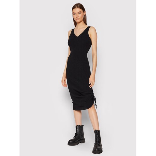 Sukienka dzianinowa J20J217143 Czarny Slim Fit XS MODIVO promocyjna cena