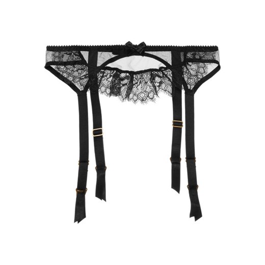 Idalia lace and stretch-tulle suspender belt