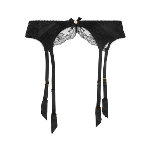Marsiela stretch-satin and lace suspender belt