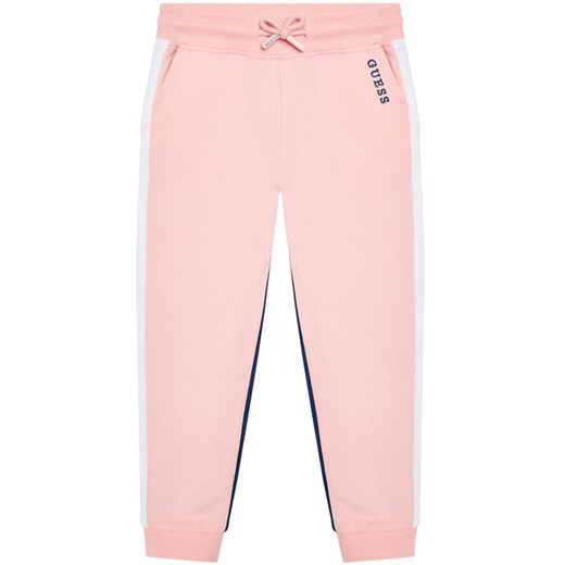 Spodnie dresowe K1RQ01 KA6R0 Różowy Regular Fit Guess 12M MODIVO okazyjna cena