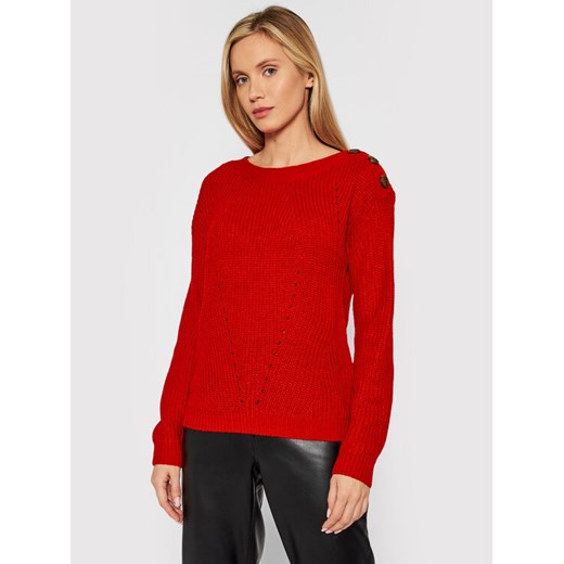 Sweter Sayla 10249108 Czerwony Regular Fit Vero Moda M okazyjna cena MODIVO