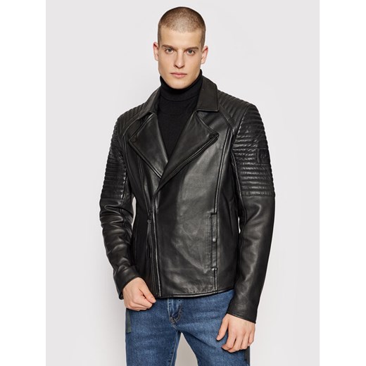 Kurtka skórzana Janus Soft 106468 Czarny Regular Fit Tigha M okazyjna cena MODIVO
