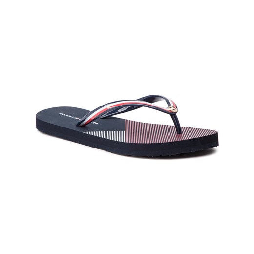 Japonki Flat Beach Sandal Stripe Print FW0FW04043 Granatowy Tommy Hilfiger 36 promocja MODIVO