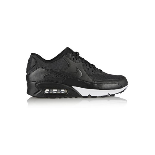 Air Max 90 leather and printed jacquard sneakers net-a-porter szary skórzane