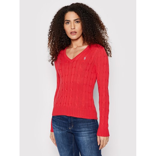 Sweter 211580008077 Czerwony Regular Fit Polo Ralph Lauren S MODIVO