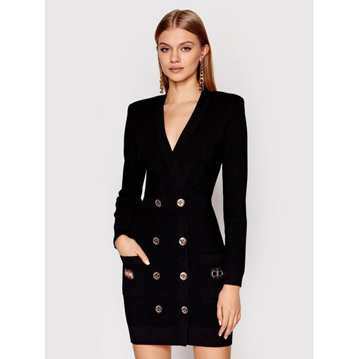 Sukienka dzianinowa AM-74S-21E2-V460 Czarny Slim Fit Elisabetta Franchi 42 MODIVO