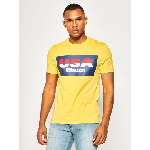 T-Shirt Soft 20SBLUH02158 004547 Żółty Regular Fit L okazja MODIVO