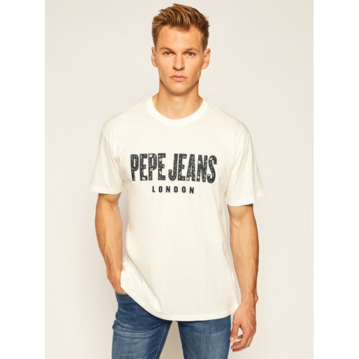 T-Shirt Salvador PM507273 Beżowy Relaxed Fit Pepe Jeans L MODIVO okazja