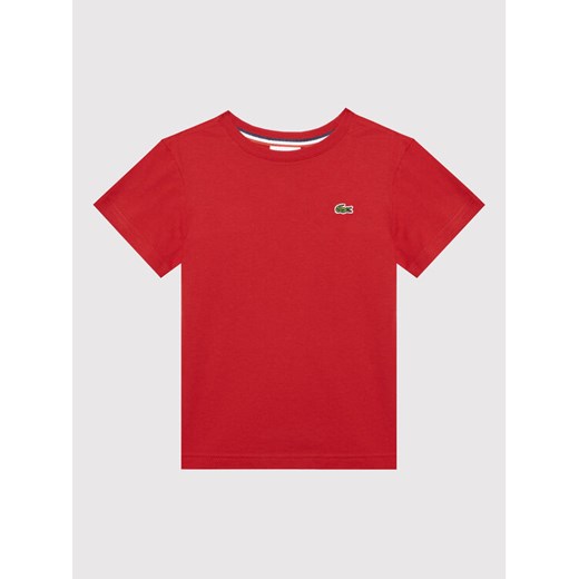 T-Shirt TJ1442 Czerwony Regular Fit Lacoste 4Y MODIVO