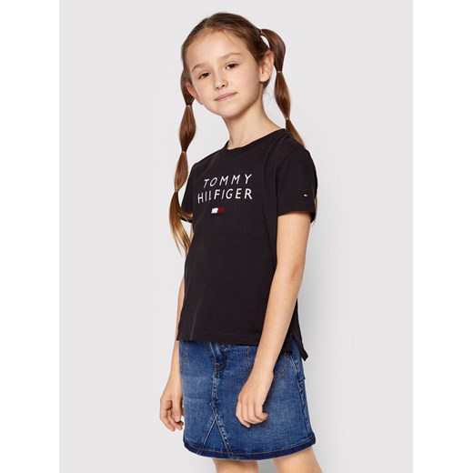T-Shirt Sequins KG0KG06163 M Czarny Regular Fit Tommy Hilfiger 4Y wyprzedaż MODIVO